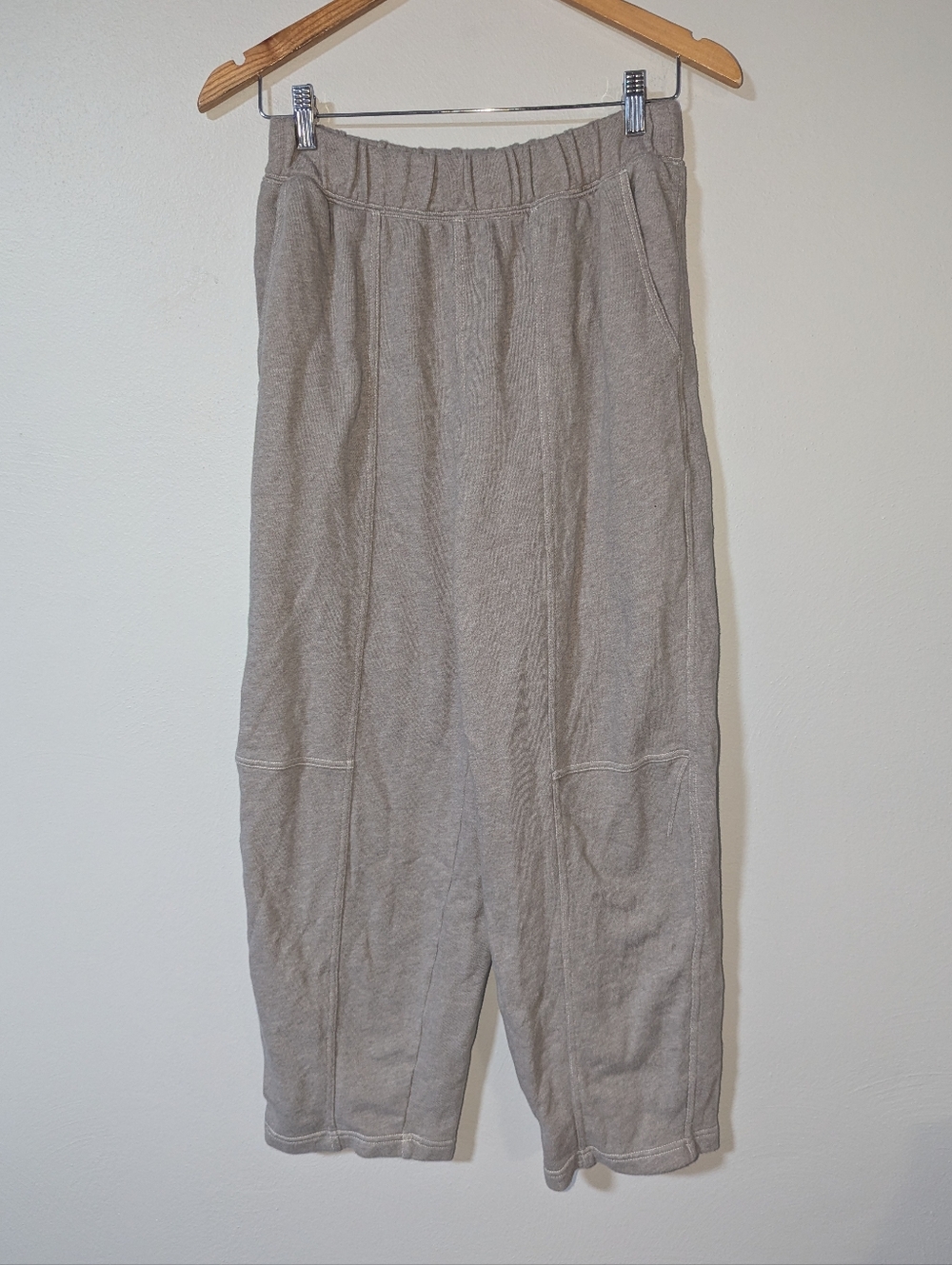 S Aerie Light Brown Elastic Waist Wide Leg Sweatpants